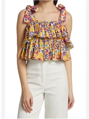 SALONI Jools Top in Mango Sunflower size 12